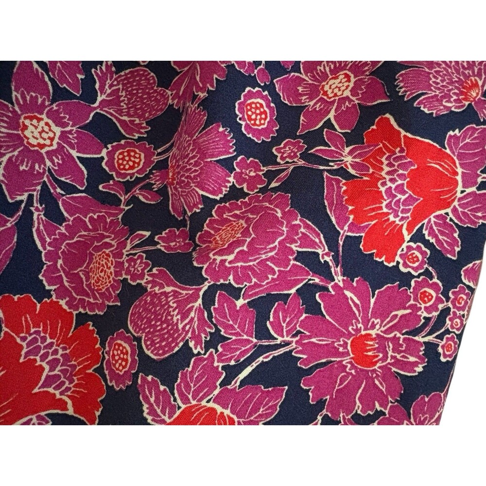 SUNDRY Floral Tiered Dress Sz 1 Women’s Small 4-6 Cottage Core Navy Pink Pockets - Picture 14 of 16